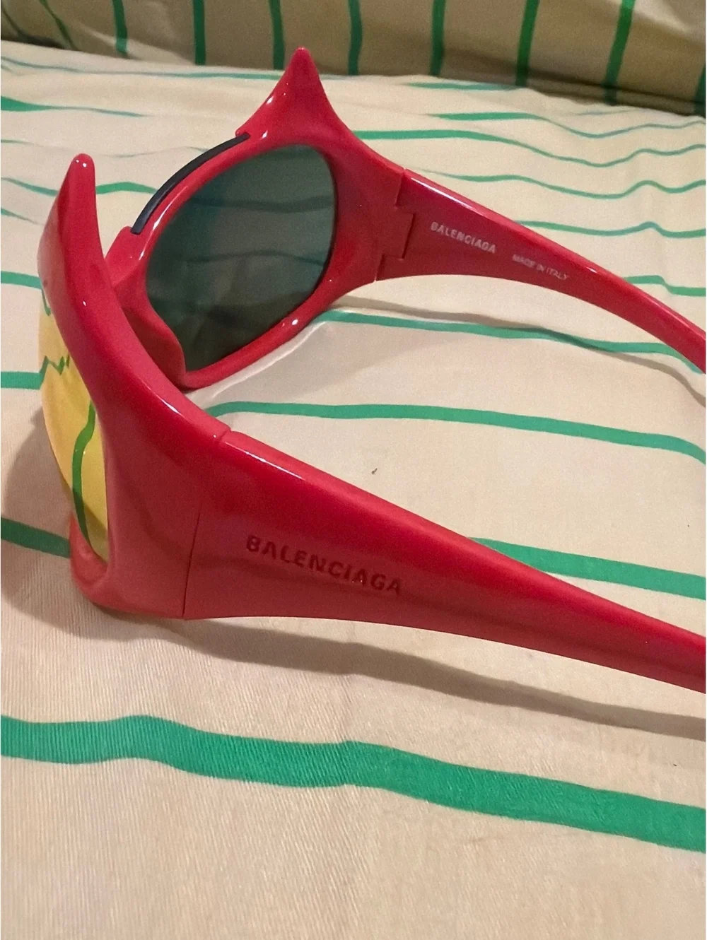 Balenciaga red horned framed sunglasses